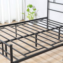 Double Metal Bed Frame Solid Bedstead Base with Headboard and Footboard, Metal Slat Support and Underbed Storage Space, Bedroom Furniture &