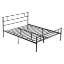 King Metal Bed Frame Solid Bedstead Base with Headboard and Footboard, Metal Slat Support and Underbed Storage Space, Bedroom Furniture w/ Space