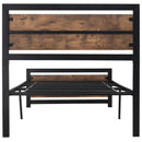 Single Metal Bed Frame with Headboard & Footboard, Strong Slat Support Solid Bedstead Base w/ Underbed Storage Space, No Box Spring Needed,