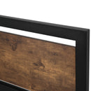 Double Bed Frame with Headboard & Footboard, Strong Slat Support Twin Size Metal Bed w/ Underbed Storage Space, No Box Spring Needed, 144x195x103cm Headboard, Needed