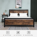 Kingsize Bed Frame with Headboard & Footboard, Strong Slat Support Twin Size Metal Bed w/ Underbed Storage Space, No Box Spring Needed, 160x208x103cm Headboard, Needed