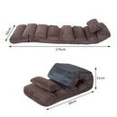 Folding Floor Sofa Bed Adjustable Lounger Sleeper Futon Mattress Chair W/Pillow-Brown