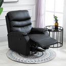 Manual Armchair Recliner, PU Leather-Black