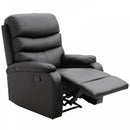 Manual Armchair Recliner, PU Leather-Black