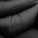 Manual Armchair Recliner, PU Leather-Black