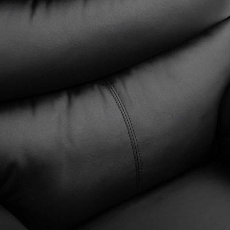Manual Armchair Recliner, PU Leather-Black