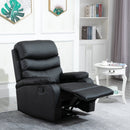 Manual Armchair Recliner, PU Leather-Black