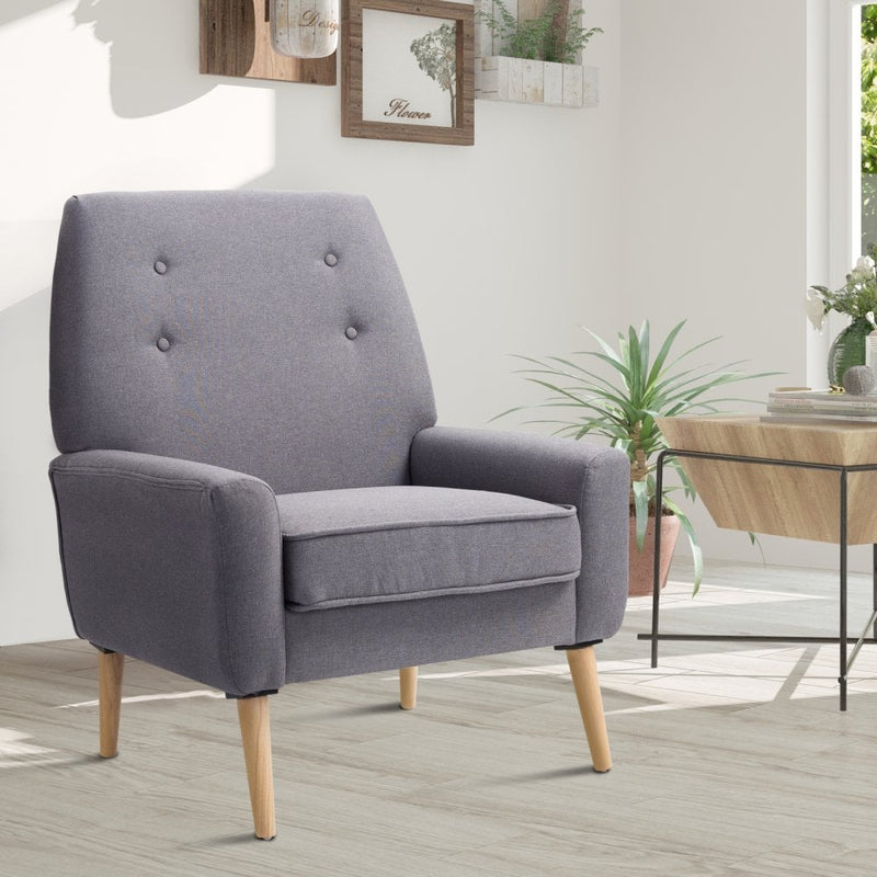Armchair, 78Wx68Dx99H cm-Light Grey