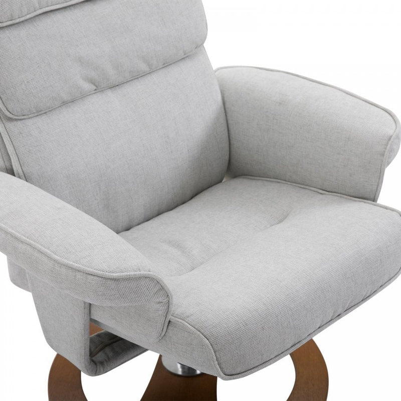 Recliner Chair Ottoman Set, Bent Wood Base-Grey