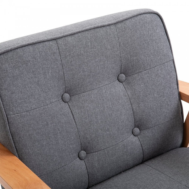 Chair with Linen Beech High Elastic Sponge Non-Woven Bottom - Grey