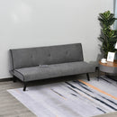 Faux Velvet Upholstered 3-Seater Sofa Bed