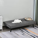 Faux Velvet Upholstered 3-Seater Sofa Bed