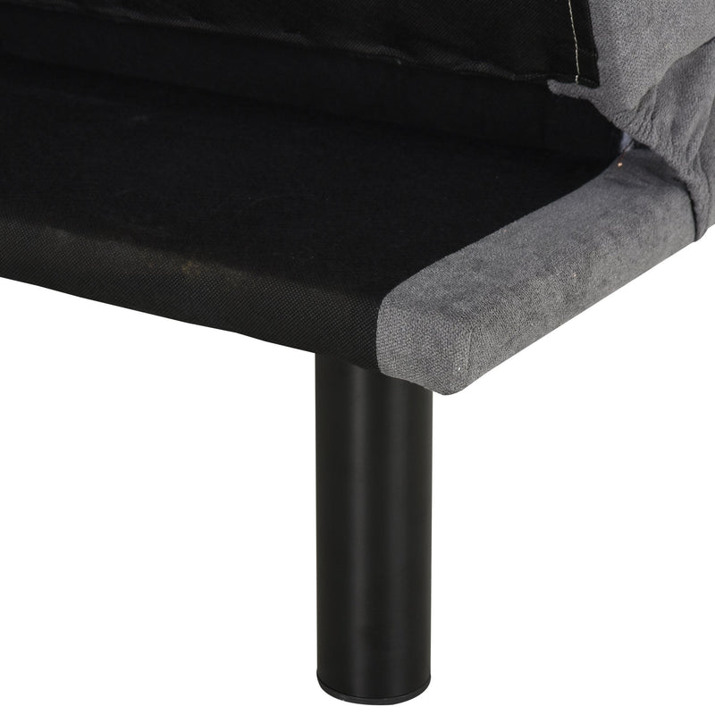 Faux Velvet Upholstered 3-Seater Sofa Bed