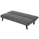 Faux Velvet Upholstered 3-Seater Sofa Bed