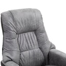 PU Leather Reclining 360 Swivel Armchair w/ Footstool Grey