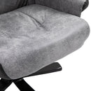 PU Leather Reclining 360 Swivel Armchair w/ Footstool Grey