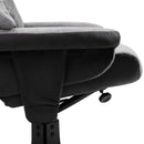 PU Leather Reclining 360 Swivel Armchair w/ Footstool Grey