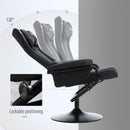 Vinsetto 2 Pieces Video Game Chair and Footrest Set Racing Style Recliner with Headrest, Lumbar Support, Reeling Backrest, Pedestal Base - Grey