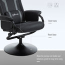 Vinsetto 2 Pieces Video Game Chair and Footrest Set Racing Style Recliner with Headrest, Lumbar Support, Reeling Backrest, Pedestal Base - Grey