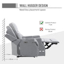 Electric Power Recliner Chair Armchair Sofa with Linen Upholstered Seat and Backrest, Retractable Footrest, Grey Home
