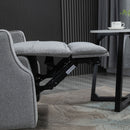 Electric Power Recliner Chair Armchair Sofa with Linen Upholstered Seat and Backrest, Retractable Footrest, Grey Home
