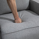 Electric Power Recliner Chair Armchair Sofa with Linen Upholstered Seat and Backrest, Retractable Footrest, Grey Home