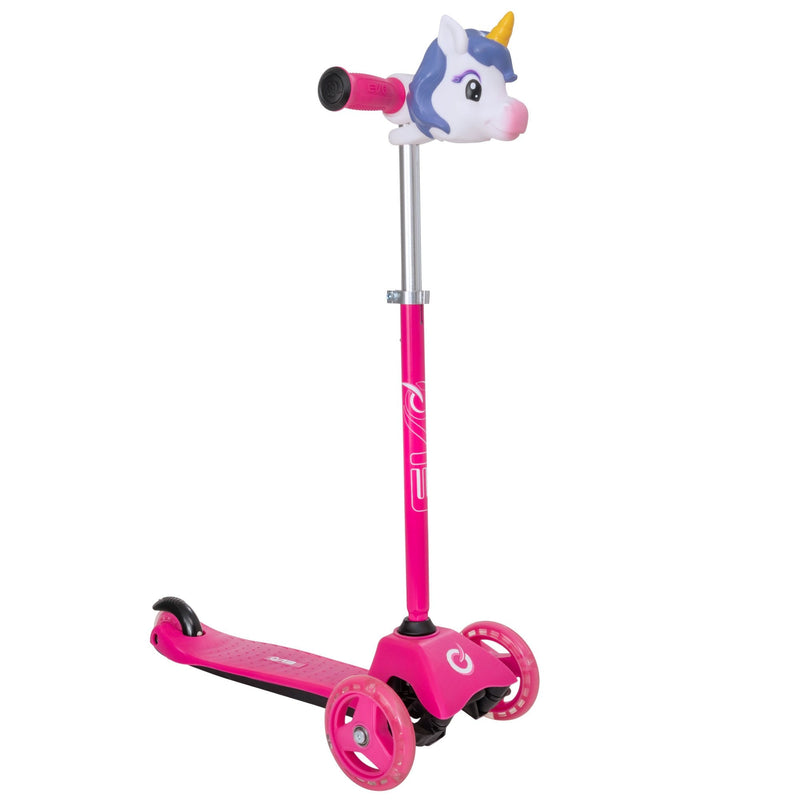 Evo Character Head Light up 3 Wheel Scooter - Unicorn