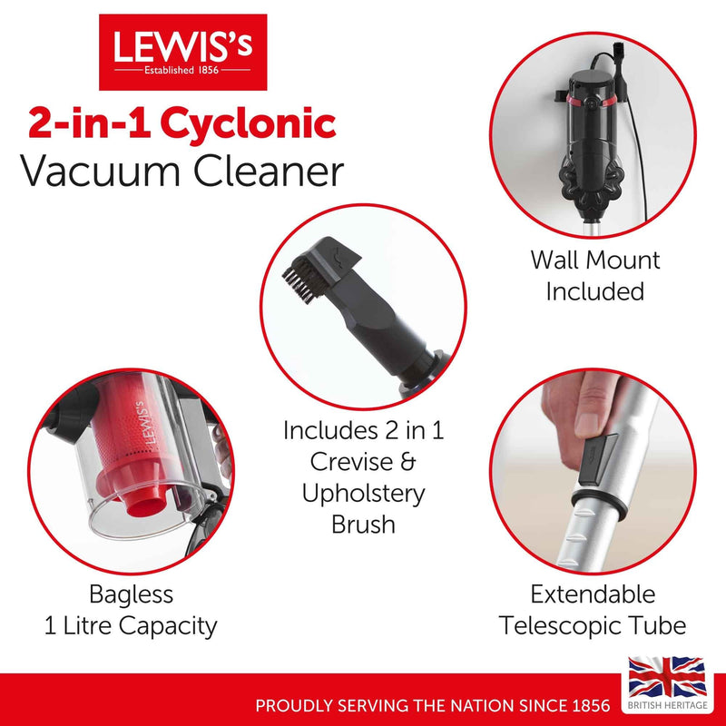Lewis's 2 in 1 Cyclonic Corded Vacuum Hoover