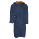 Hutson Harbour Warm Lines Bonded Fleece Robe - Navy