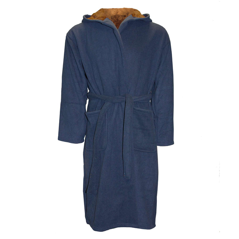 Hutson Harbour Warm Lines Bonded Fleece Robe - Navy