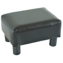 PU Leather Ottoman Footrest Small Seat Chair-Black