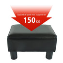 PU Leather Ottoman Footrest Small Seat Chair-Black