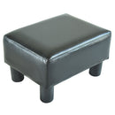 PU Leather Ottoman Footrest Small Seat Chair-Black