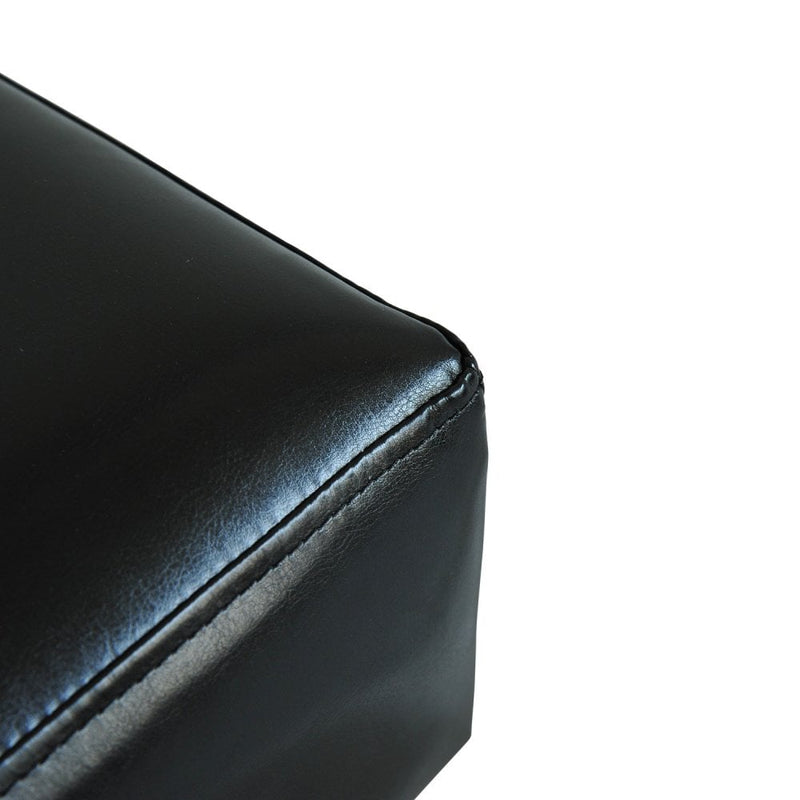 PU Leather Ottoman Footrest Small Seat Chair-Black