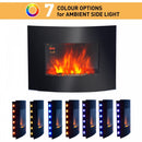 HOMCOM Electric Wall Mounted Fire Place Slimline Plasma Fan Heater Backlit 900/1800W