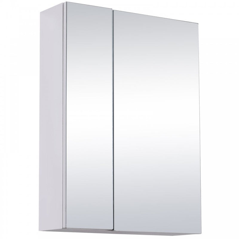 Wall mounted Bathroom Mirror Storage Cabinet Double Doors Stainless Steel 430mm (W)