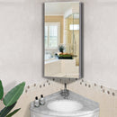 HOMCOM Stainless Steel Bathroom Corner Mirror Cabinet 1 Door Wall mounted Storage Cabinet