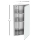 HOMCOM Stainless Steel Bathroom Corner Mirror Cabinet 1 Door Wall mounted Storage Cabinet