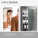 HOMCOM Stainless Steel Bathroom Corner Mirror Cabinet 1 Door Wall mounted Storage Cabinet