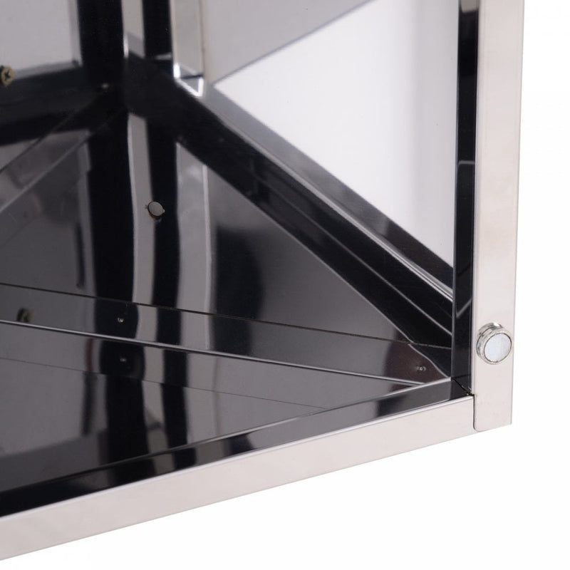 HOMCOM Stainless Steel Bathroom Corner Mirror Cabinet 1 Door Wall mounted Storage Cabinet