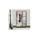 Open Wardrobe W/ Clothes Hanging Rail-Walnut