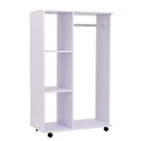 Particle Board Mobile Open Wardrobe On Wheels White