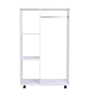 Particle Board Mobile Open Wardrobe On Wheels White