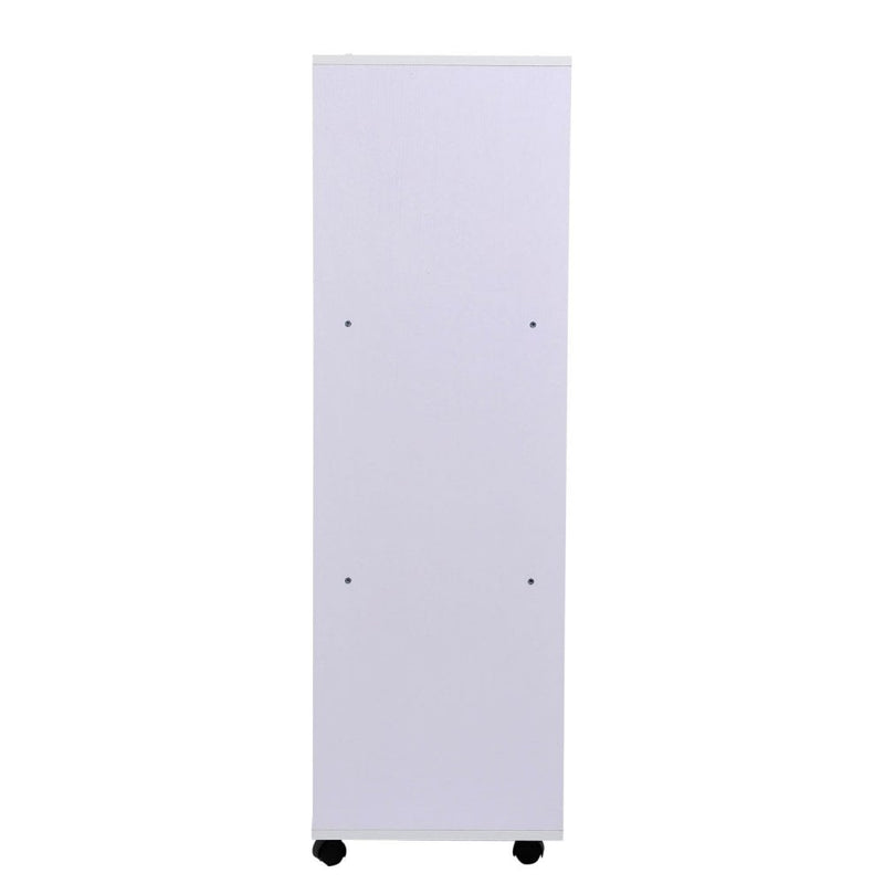 Particle Board Mobile Open Wardrobe On Wheels White