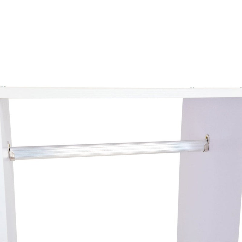 Particle Board Mobile Open Wardrobe On Wheels White