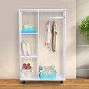 Particle Board Mobile Open Wardrobe On Wheels White