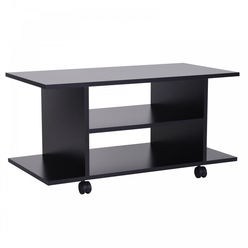 Mobile TV Stand Bookshelves in Black |