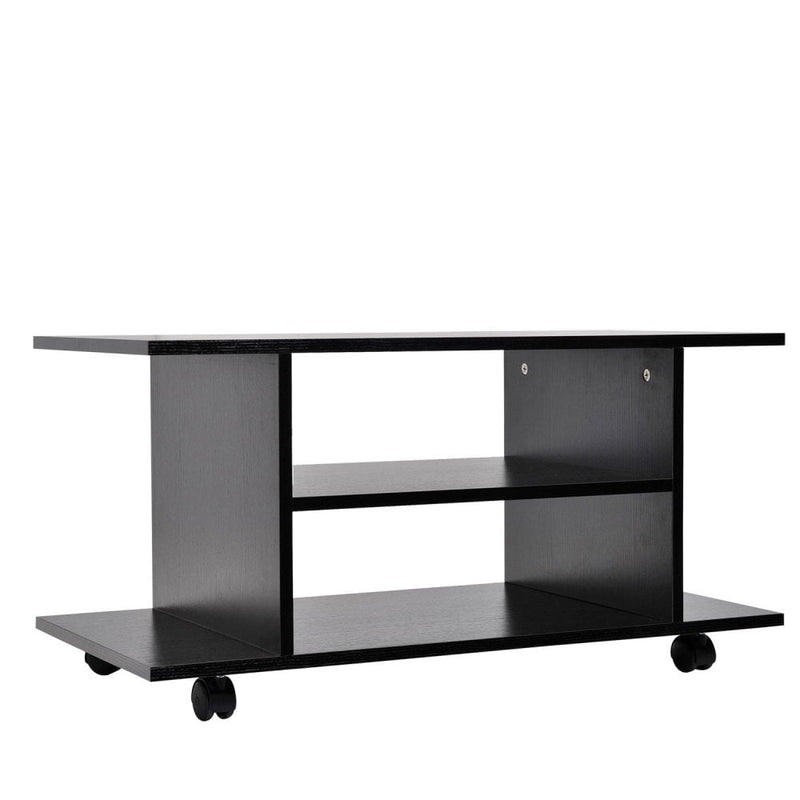 Mobile TV Stand Bookshelves in Black |