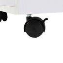 Mobile Storage Cabinet Sideboard Cupboard with Drawers 4 Shelves Lockable Wheels White