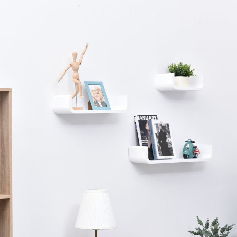 HOMCOM Floating Shelves - White